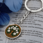 Celtic Tree of Life Pendant Keychain - Narcissus December Birth Flower Jewelry