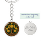 Celtic Tree of Life Pendant Keychain - Chrysanthemum November Birth Flower Jewelry