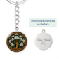 Celtic Tree of Life Pendant Keychain - Hawthorn May Birth Flower Jewelry