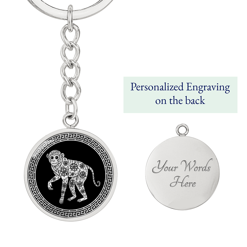 Monkey Keychain Chinese Zodiac Animal Pendant Jewelry