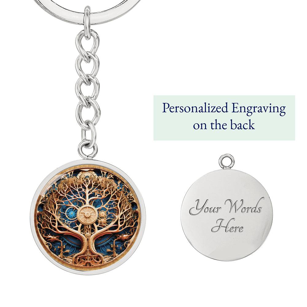 Steampunk Tree of Life Keychain