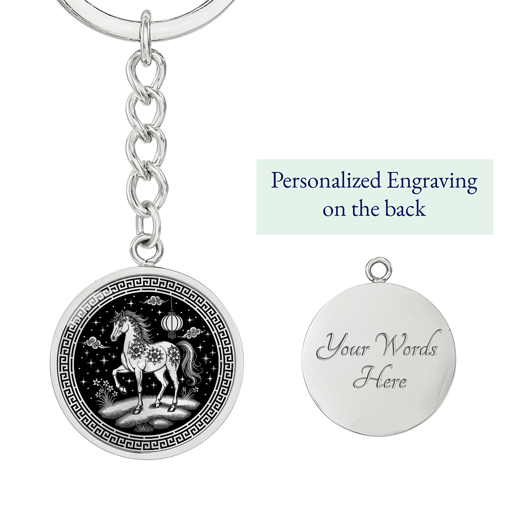 Horse Keychain Chinese Zodiac Pendant Jewelry