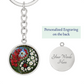Gladiolus Yin Yang Keychain - August Birth Month Flower Pendant Jewelry