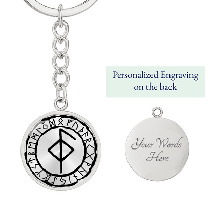 Health Rune Keychain - Viking Runestone Charm Pendant