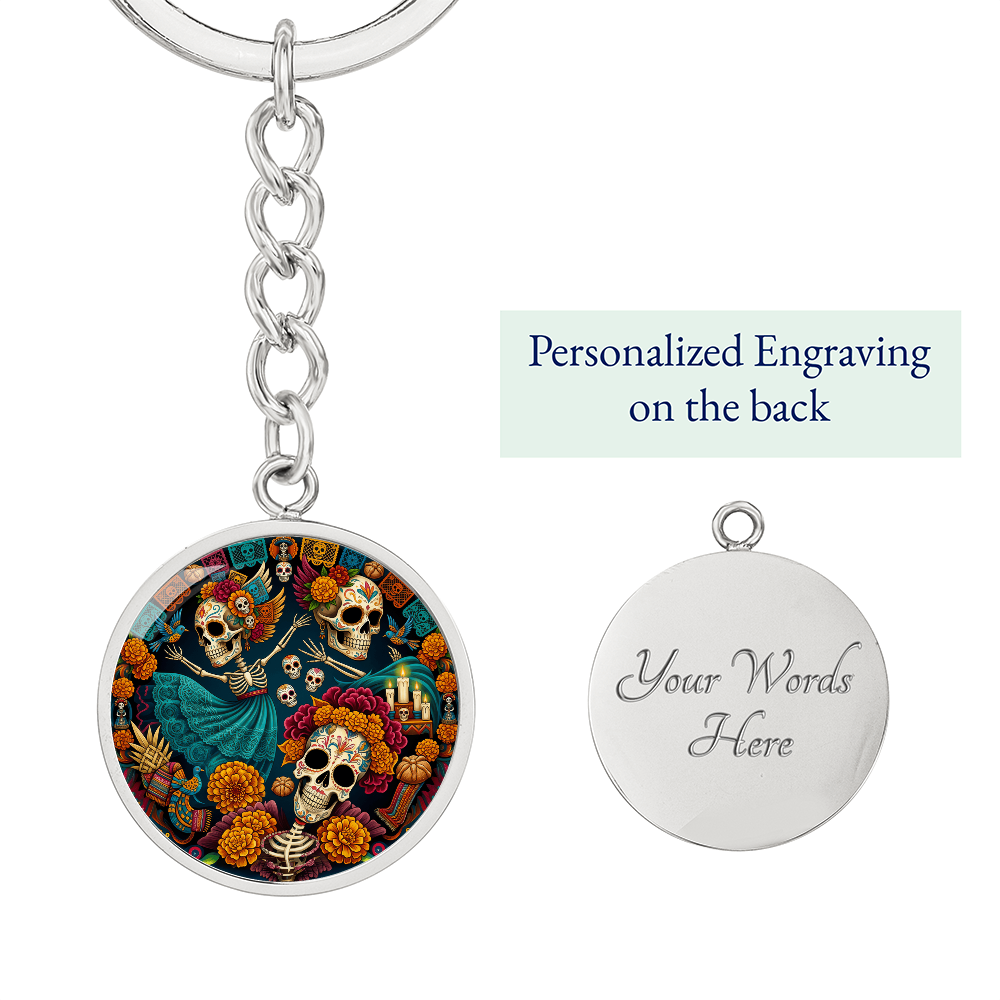 Day of the Dead Keychain - Día de los Muertos Pendant Jewelry
