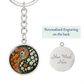 Daffodil Yin Yang Keychain - March Birth Month Flower Pendant Jewelry