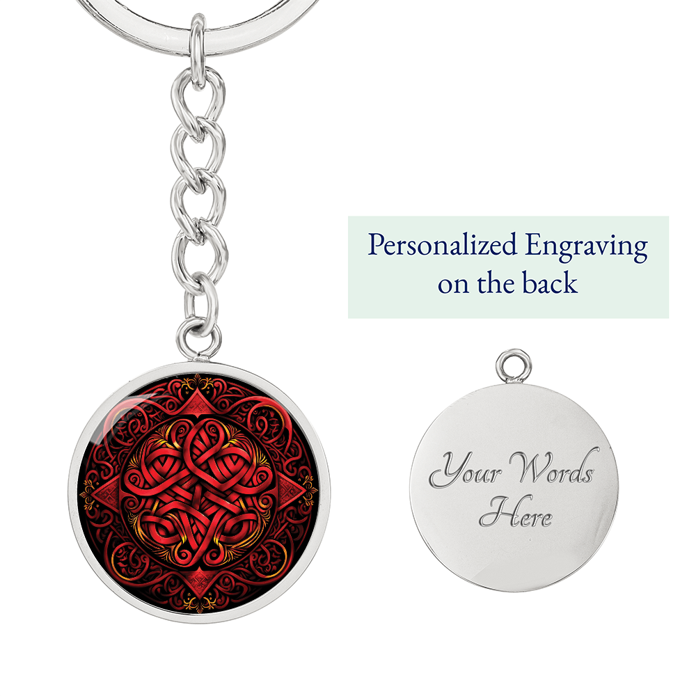 Red Celtic Knot Keychain - Romantic Pendant Jewelry