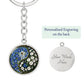 Morning Glory Yin Yang Keychain - September Birth Month Flower Pendant Jewelry