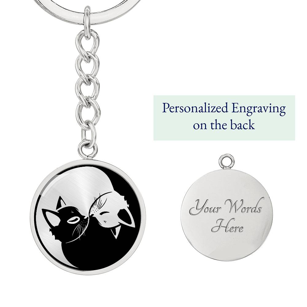 Cat Yin Yang Keychain