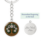 Celtic Tree of Life Pendant Keychain - Water Lily July Birth Flower Jewelry