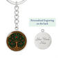 Celtic Tree of Life Pendant Keychain - Holly December Birth Flower Jewelry