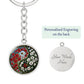 Poppy Yin Yang Keychain - August Birth Month Flower Pendant Jewelry