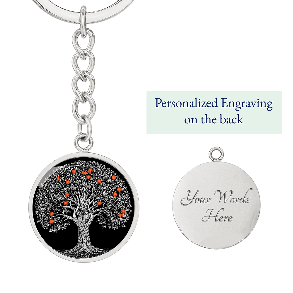 Orange Tree Keychain - Symbolic Charm Pendant Jewelry