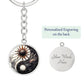 Sun and Moon Keychain, Personalized Celestial Jewelry, 18K Gold Yin and Yang Charm Pendant, Harmony & Unity Space Gift For Her or Him