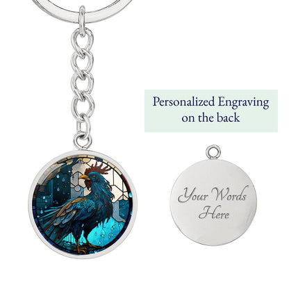 Chinese Zodiac Animals Personalized keychain, Engraved Rooster Birthday Gift, Lunar New Year of the Rooster Animal Jewelry, Farmer gifts