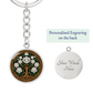 Celtic Tree of Life Pendant Keychain - Narcissus December Birth Flower Jewelry