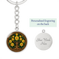 Celtic Tree of Life Pendant Keychain - Jonquil March Birth Flower Jewelry