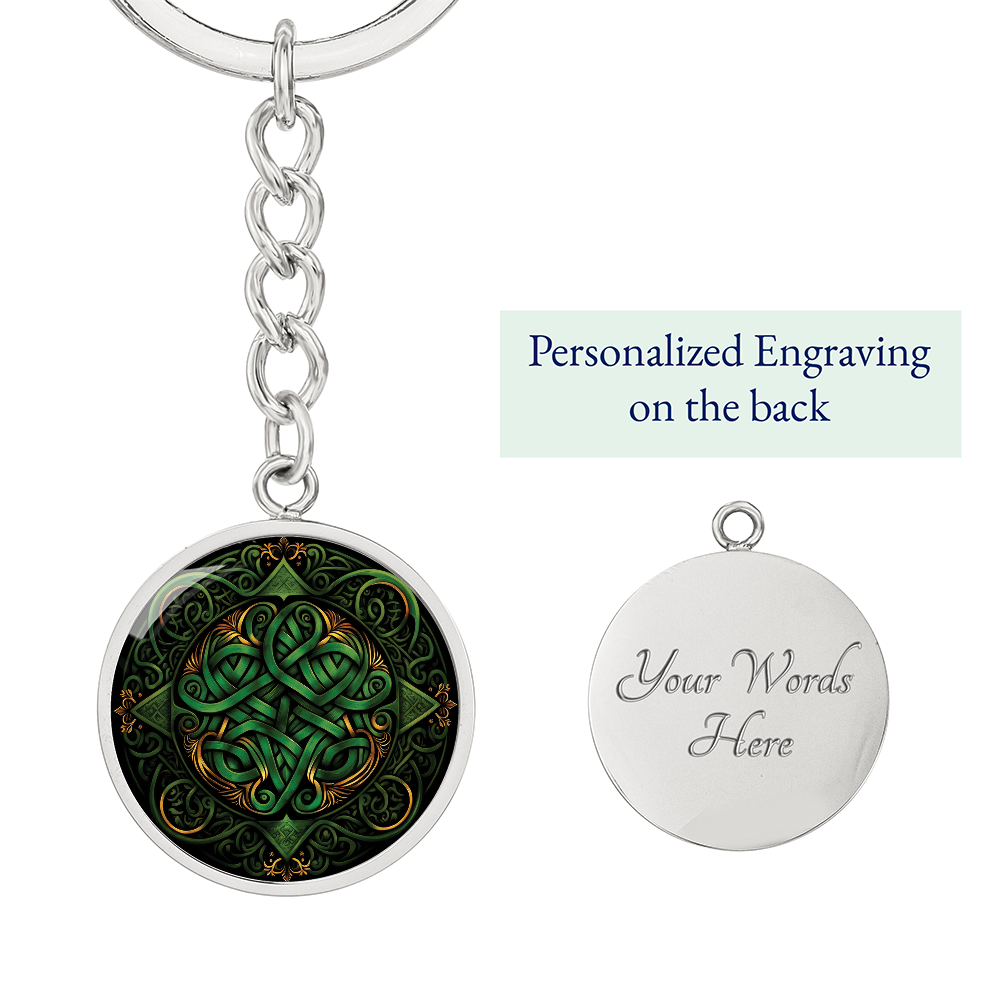 Green Celtic Knot Keychain - Romantic Pendant Jewelry