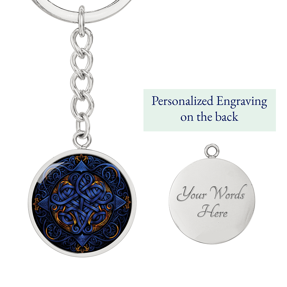 Blue Celtic Knot Keychain - Romantic Pendant Jewelry