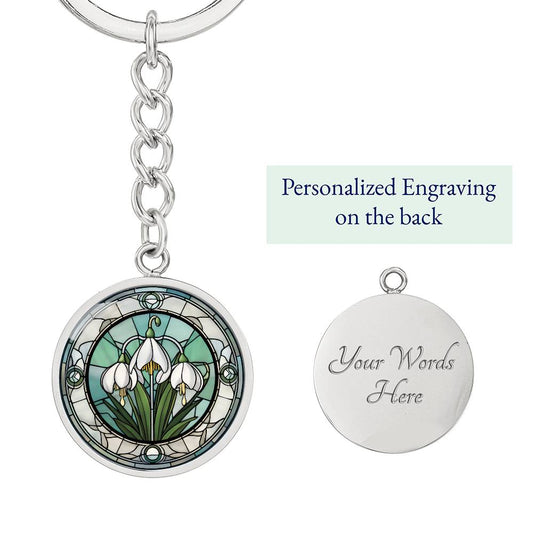 Snowdrop Flower Keychain