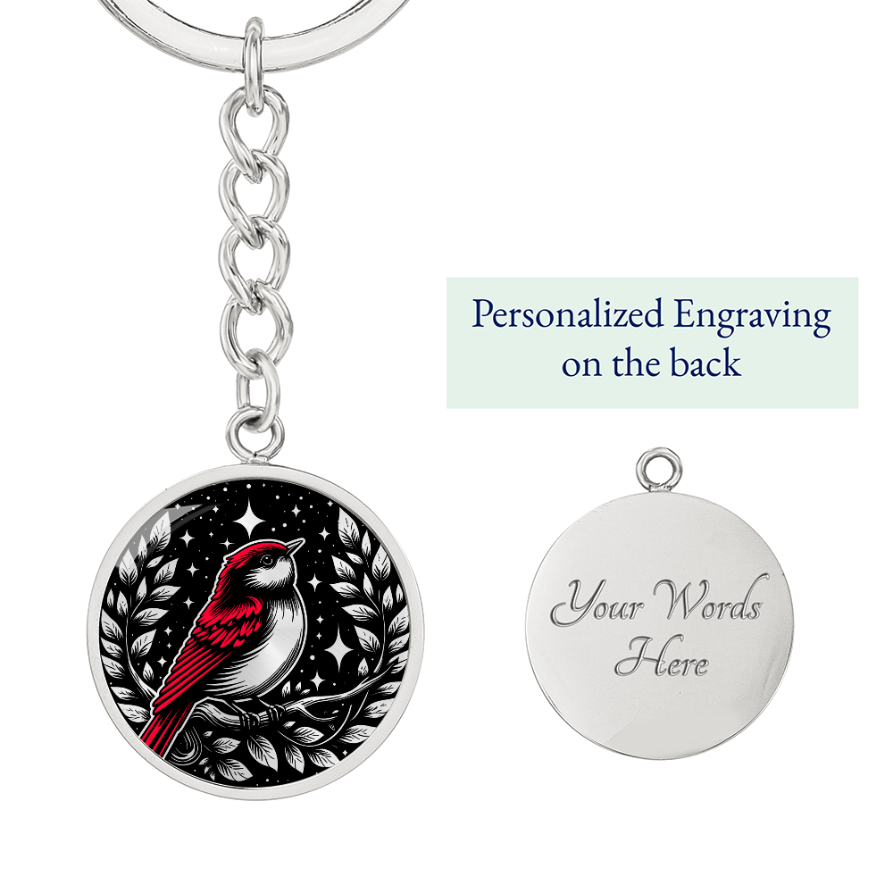 Red Bird Keychain - Wildlife Pendant Jewelry
