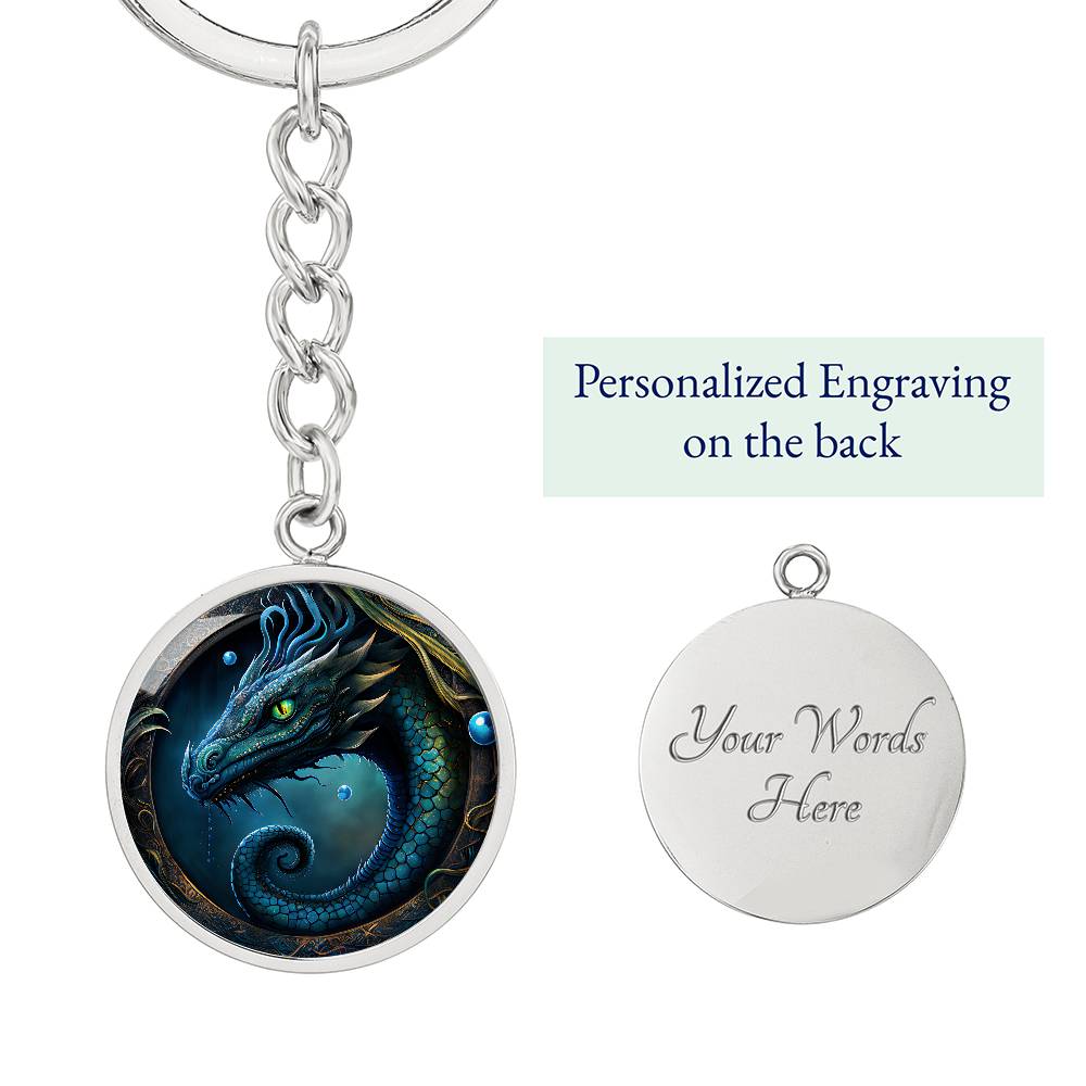 Loch Ness Monster Personalized Keychain, Nessie Keychain Fantasy Jewelry, Plesiosaur Dinosaur Birthday Gifts, Engraved Gold Folklore Merch