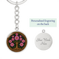 Celtic Tree of Life Pendant Keychain - Cosmos October Birth Flower Jewelry