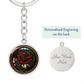 Red Rose Keychain - June Birth Flower Pendant Jewelry
