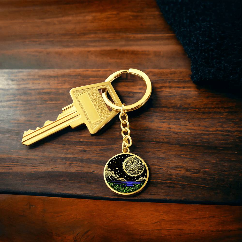 Gold Moon Keychain