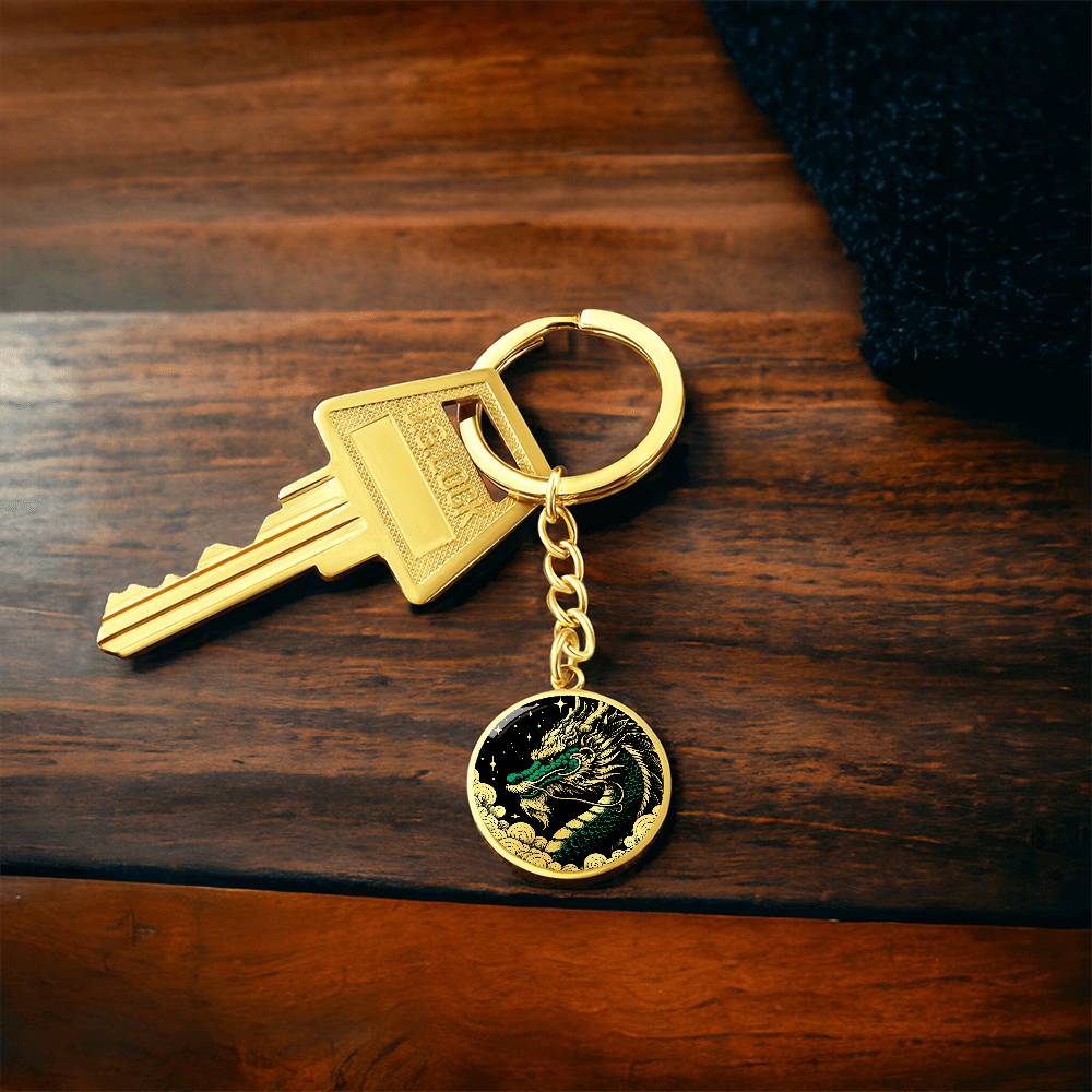 Dragon Keychain, Jade Dragon Personalized Keychain, Green Dragon Pendant Keychain, Dragon Jewelry Gift For Her or Him, Dragon Keychain Charm