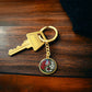 Gladiolus Yin Yang Keychain - August Birth Month Flower Pendant Jewelry