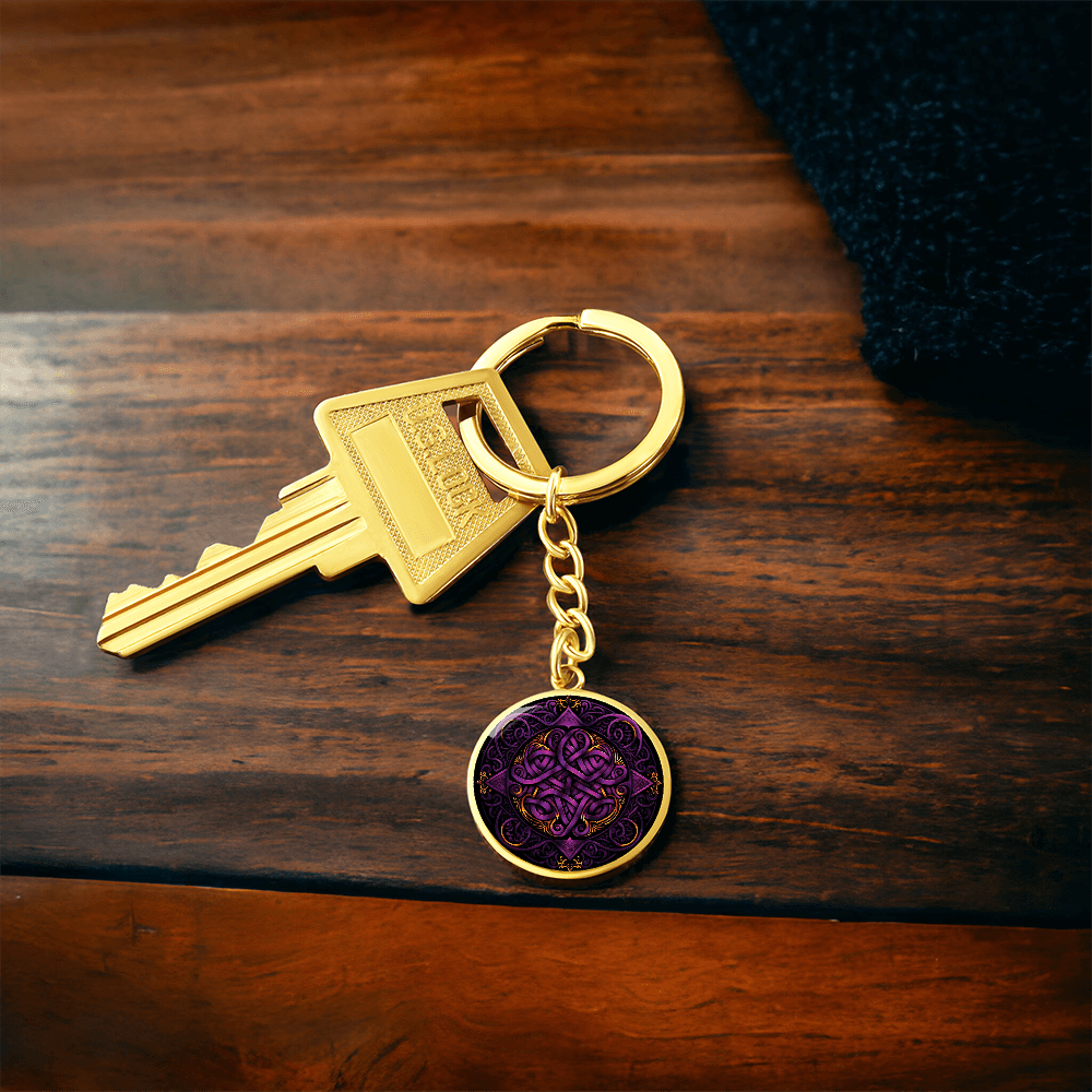 Purple Celtic Knot Keychain - Romantic Pendant Jewelry