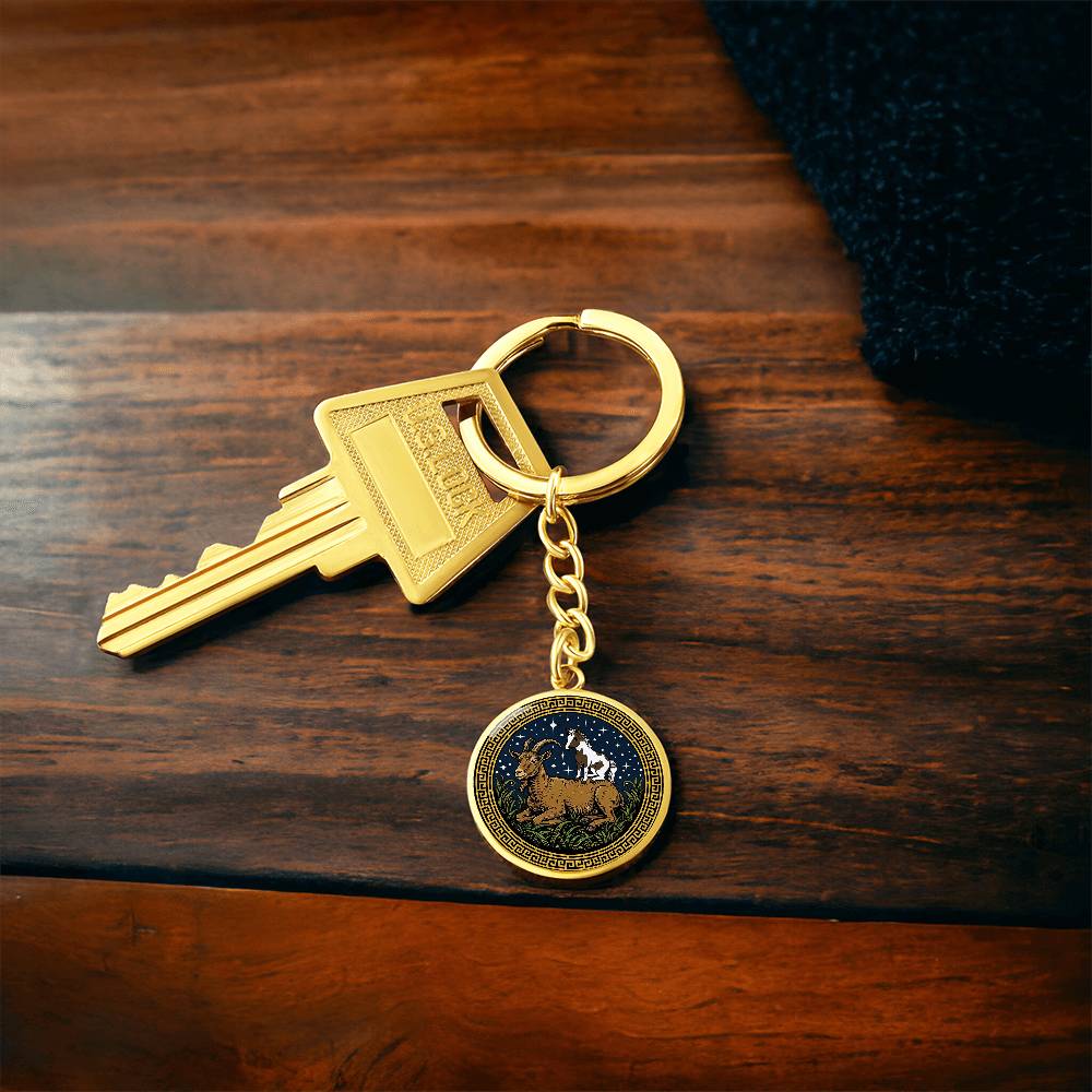 Horse & Goat Keychain - Couples Chinese Zodiac Animal Pendant Jewelry
