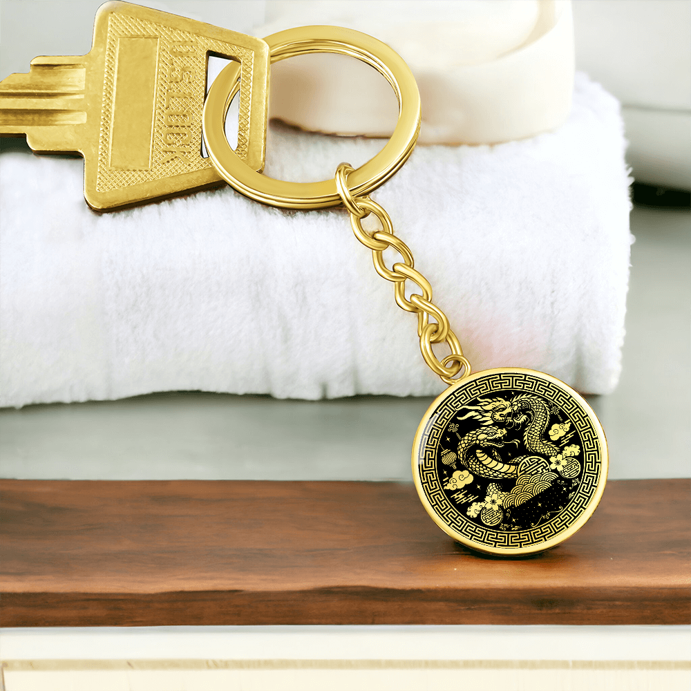 Dragon & Snake Keychain - Couples Chinese Zodiac Animal Pendant Jewelry