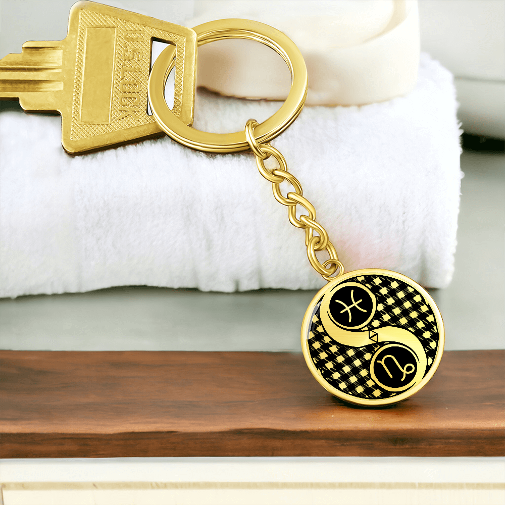 Pisces & Capricorn Keychain, Yin Yang Couples Zodiac Jewelry