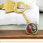 Gladiolus Yin Yang Keychain - August Birth Month Flower Pendant Jewelry
