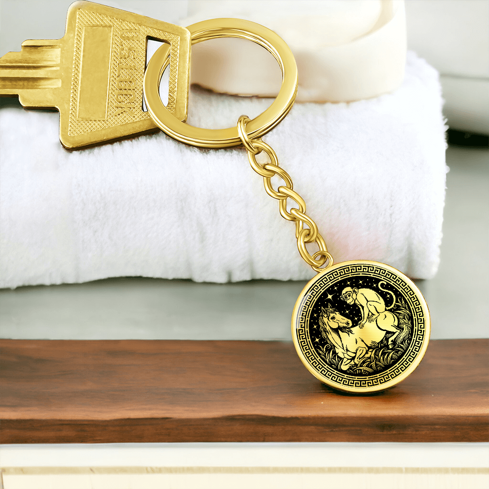 Monkey and Horse Keychain - Couples Chinese Zodiac Animal Pendant Jewelry