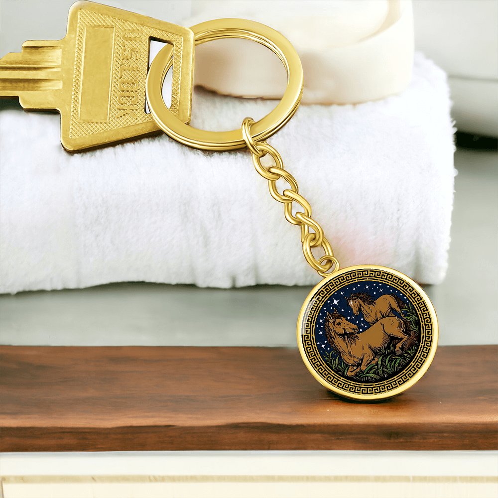 Horse and Horse Keychain - Couples Chinese Zodiac Animal Pendant Jewelry