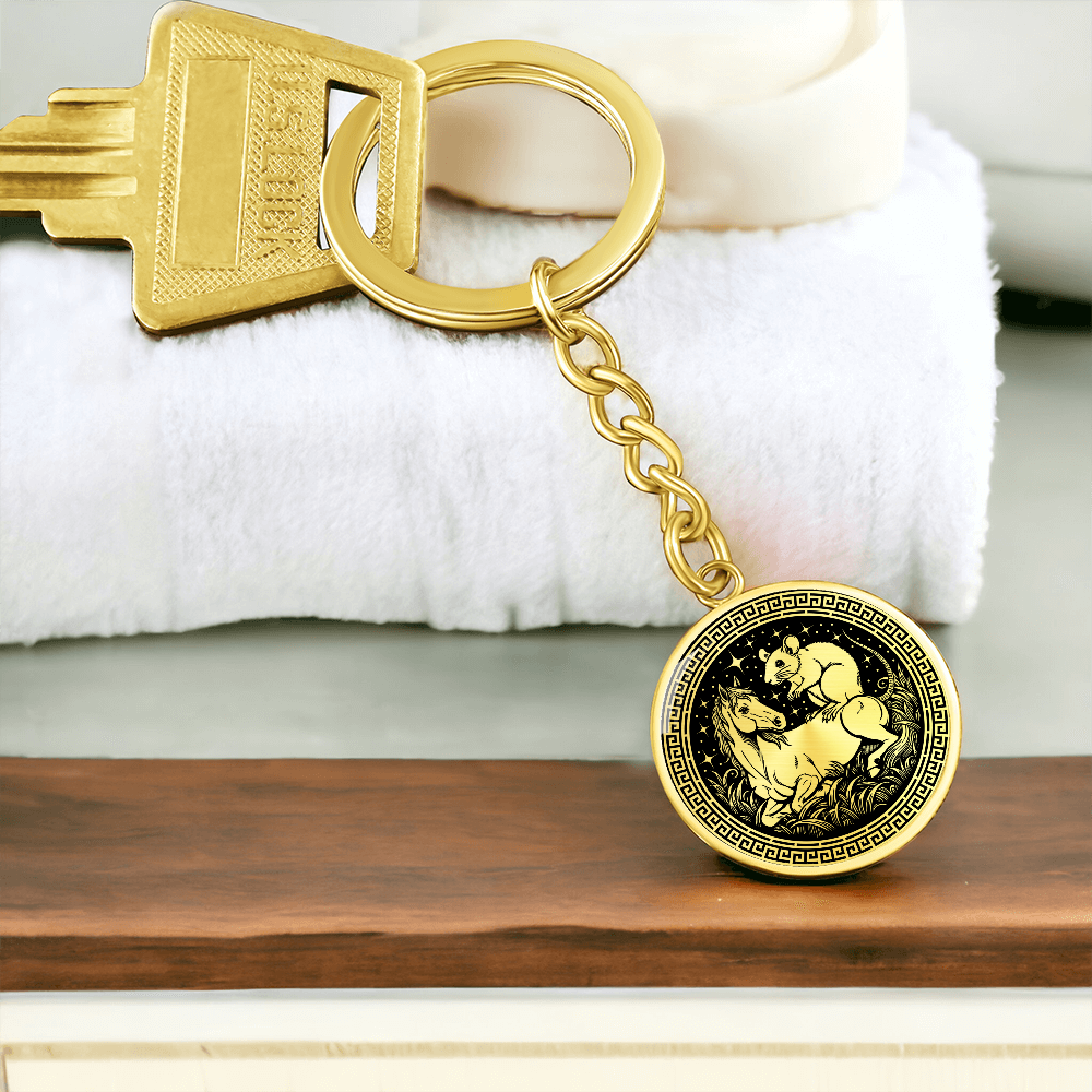 Rat and Horse Keychain - Couples Chinese Zodiac Animal Pendant Jewelry