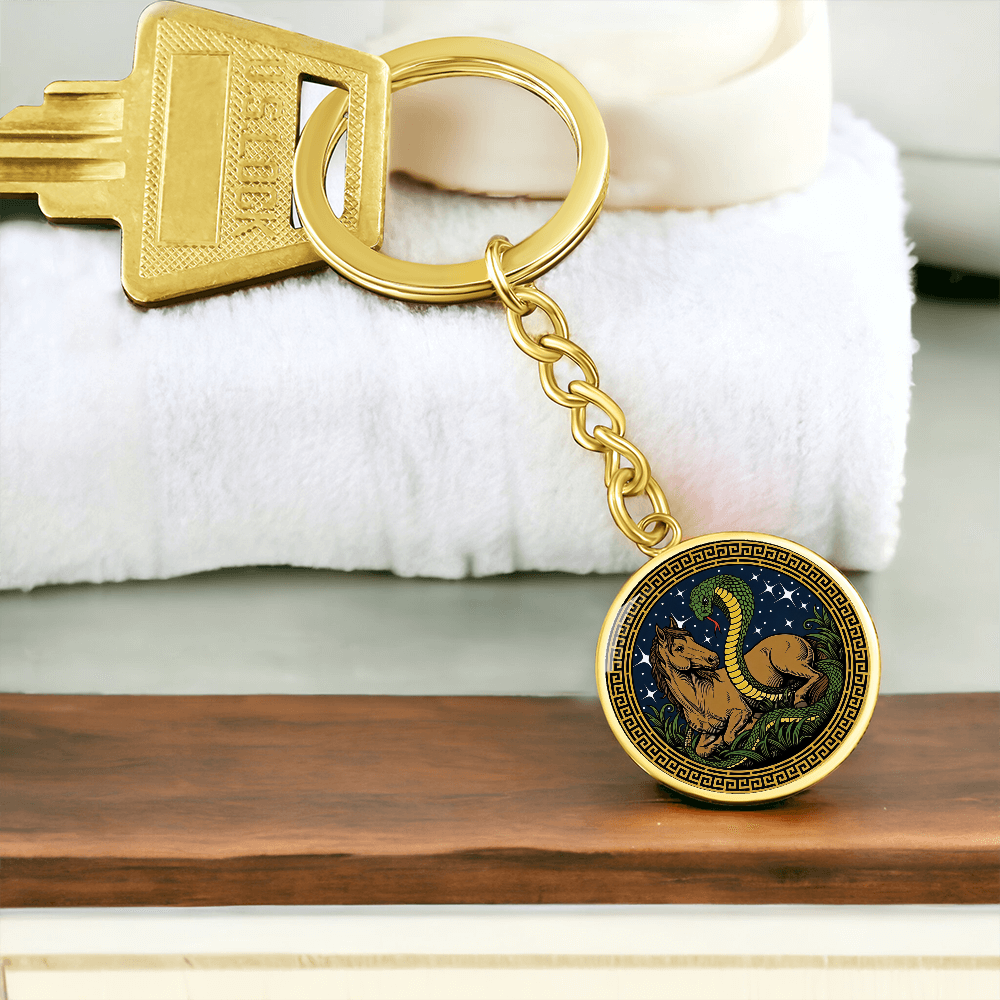 Snake and Horse Keychain - Couples Chinese Zodiac Animal Pendant Jewelry
