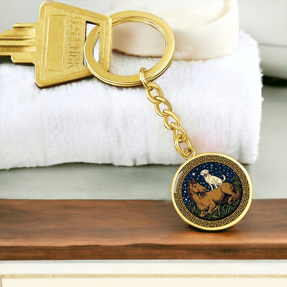 Dog and Horse Keychain - Couples Chinese Zodiac Animal Pendant Jewelry