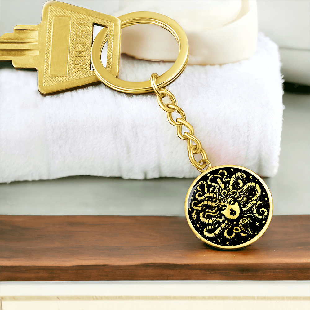 Medusa Pendant Keychain – Stainless Steel or 18K Gold