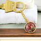 Gladiolus Keychain - August Birth Flower Pendant