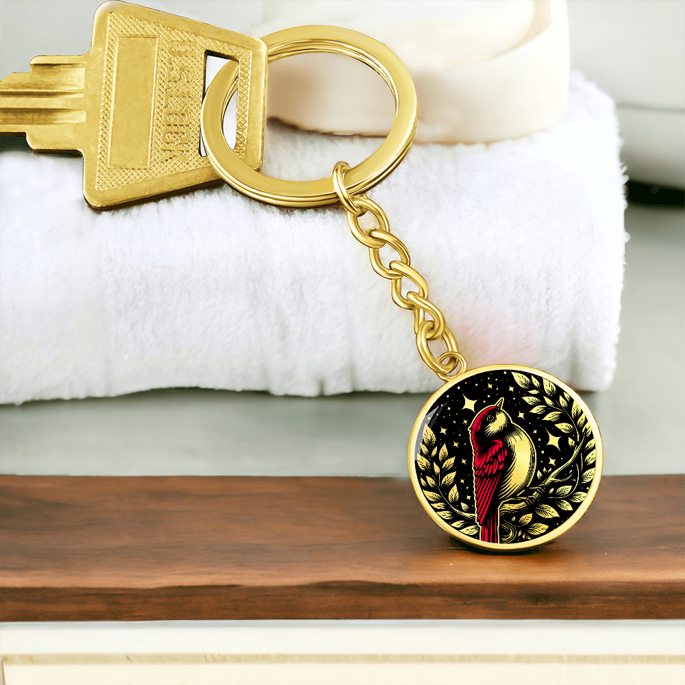 Red Bird Keychain - Wildlife Pendant Jewelry