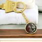 Carnation Yin Yang Keychain - January Birth Month Flower Pendant Jewelry