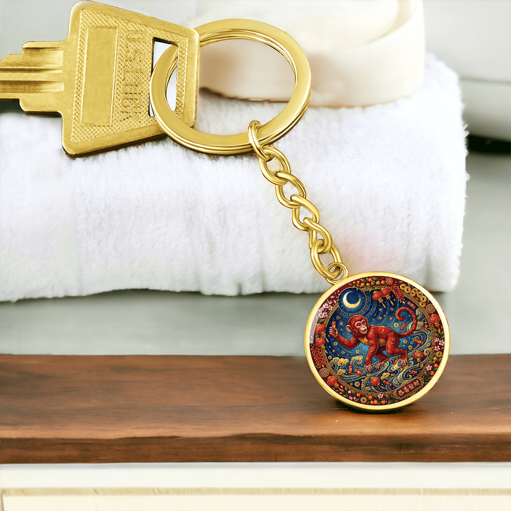 Year of The Monkey Keychain - Chinese Zodiac Animal Charm Pendant Jewelry
