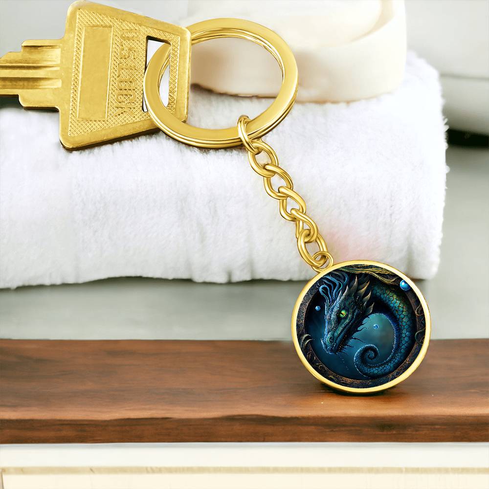 Loch Ness Monster Personalized Keychain, Nessie Keychain Fantasy Jewelry, Plesiosaur Dinosaur Birthday Gifts, Engraved Gold Folklore Merch