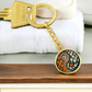 Daffodil Yin Yang Keychain - March Birth Month Flower Pendant Jewelry