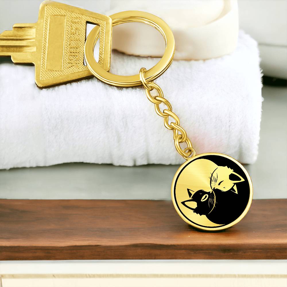 Cat Yin Yang Keychain