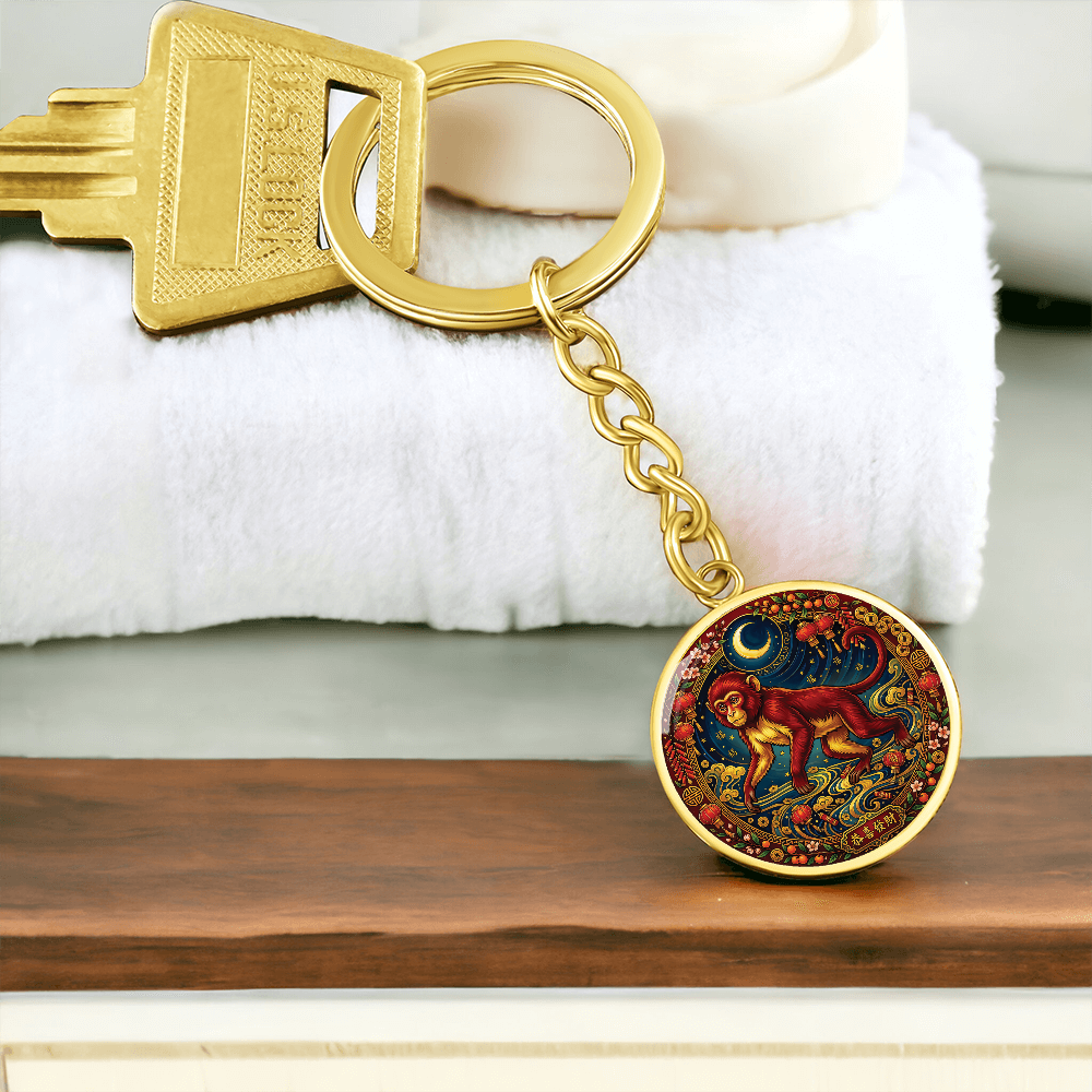 Year of The Monkey Keychain - Chinese Zodiac Animal Charm Pendant Jewelry